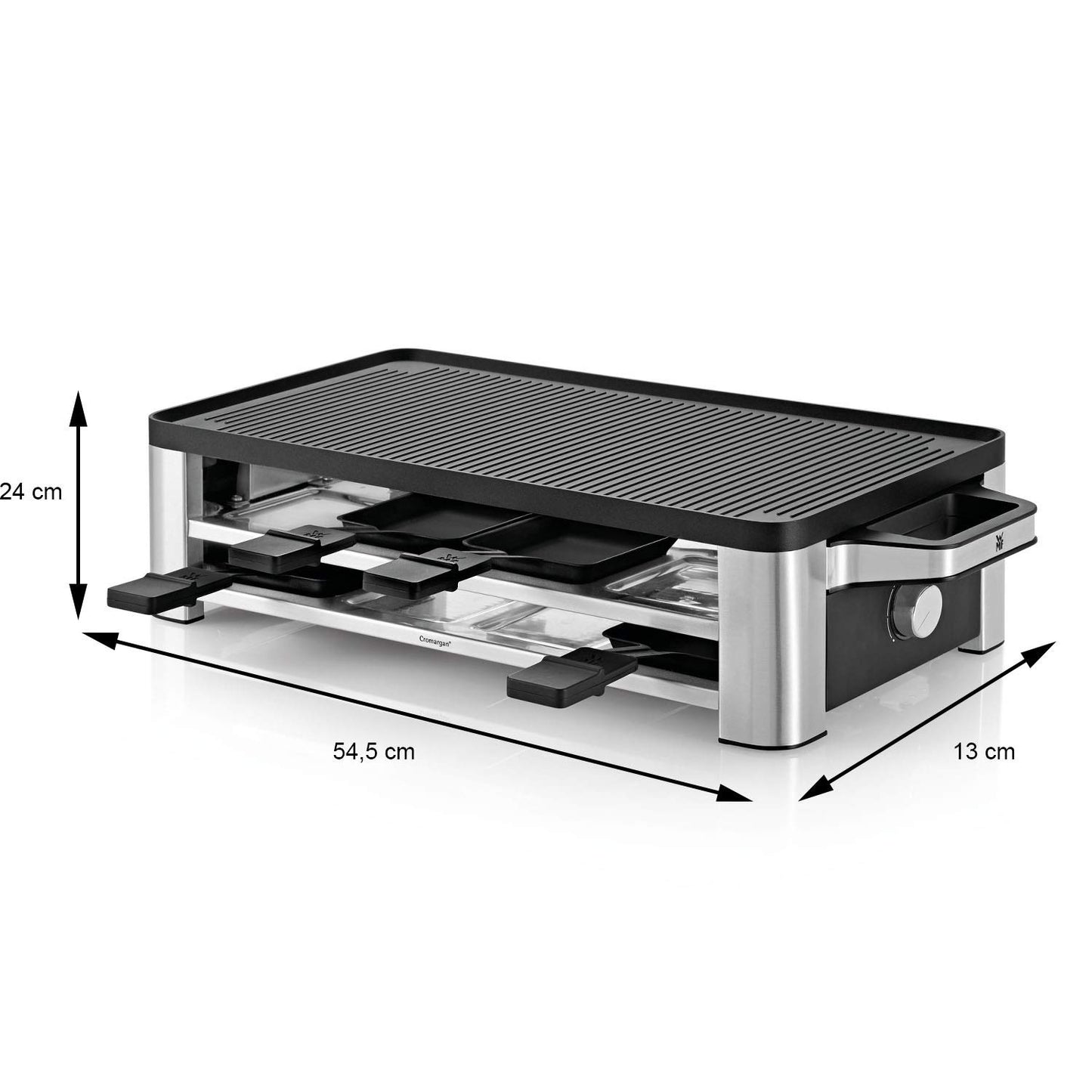 Raclette Grill 1500W – 8 Personas, Acero Inoxidable